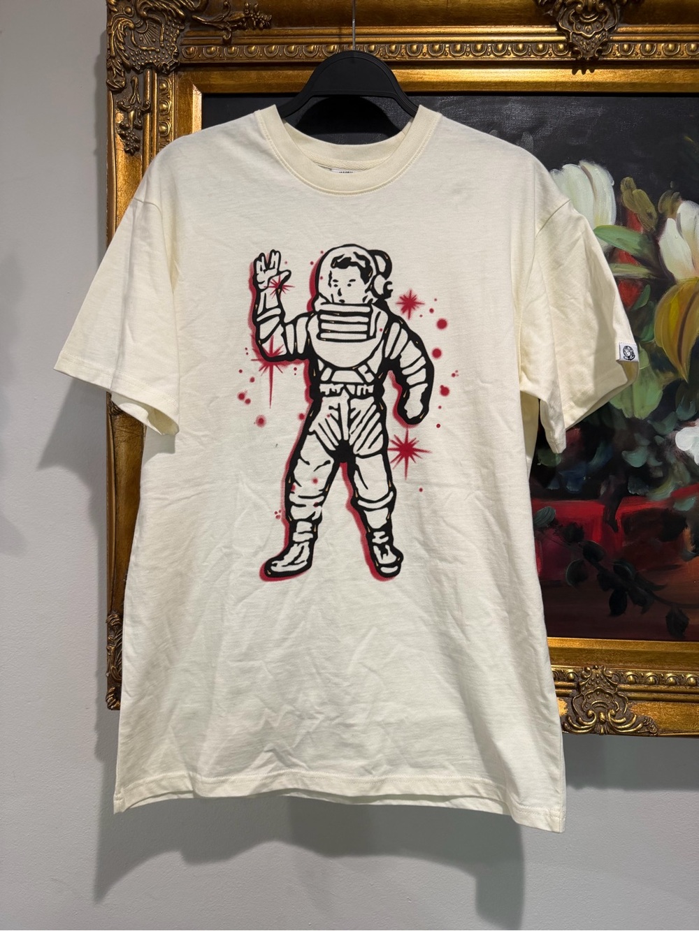 Billionaire Boys Club Cream Tee with Black Astronaut Tab